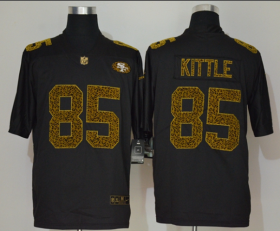 Wholesale Cheap Men\'s San Francisco 49ers #85 George Kittle Black 2020 Nike Flocked Leopard Print Vapor Limited NFL Jersey