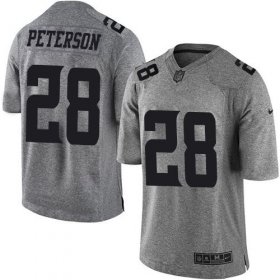 Wholesale Cheap Nike Vikings #28 Adrian Peterson Gray Men\'s Stitched NFL Limited Gridiron Gray Jersey