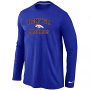 Wholesale Cheap Nike Denver Broncos Heart & Soul Long Sleeve T-Shirt Blue
