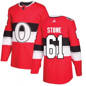 Wholesale Cheap Adidas Senators #61 Mark Stone Red Authentic 2017 100 Classic Stitched Youth NHL Jersey