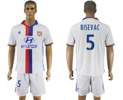 Wholesale Cheap Lyon #5 Bisevac Home Soccer Club Jersey