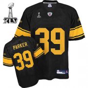 Wholesale Cheap Steelers #39 Willie Parker Black With Yellow Number Super Bowl XLV Stitched NFL Jersey