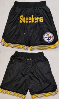 Wholesale Cheap Men\'s Pittsburgh Steelers Black Shorts (Run Small)