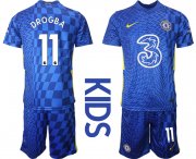 Wholesale Cheap Youth 2021-2022 Club Chelsea FC home blue 11 Nike Soccer Jerseys
