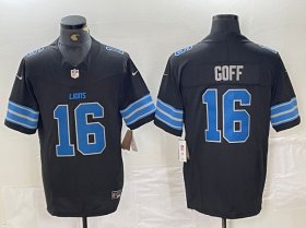 Cheap Men\'s Detroit Lions #16 Jared Goff Black 2024 F.U.S.E. 2nd Alternate Vapor Limited Football Stitched Jersey