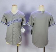 Wholesale Cheap Royals Blank Grey Cool Base Stitched Youth MLB Jersey
