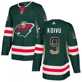 Wholesale Cheap Adidas Wild #9 Mikko Koivu Green Home Authentic Drift Fashion Stitched NHL Jersey