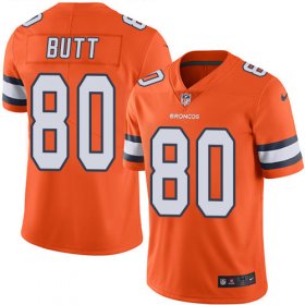 Wholesale Cheap Nike Broncos #80 Jake Butt Orange Men\'s Stitched NFL Limited Rush Jersey