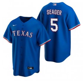 Wholesale Cheap Men\'s Texas Rangers #5 Corey Seager Blue Cool Base Stitched Baseball Jersey