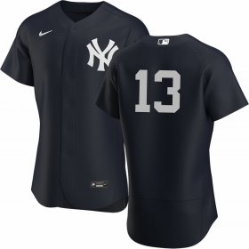 Wholesale Cheap New York Yankees #13 Joey Gallo Men\'s Nike Black Authentic Alternate MLB Jersey