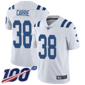 Wholesale Cheap Nike Colts #38 T.J. Carrie White Youth Stitched NFL 100th Season Vapor Untouchable Limited Jersey
