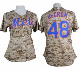 Wholesale Cheap Mets #48 Jacob deGrom Camo Women\'s Fashion Stitched MLB Jersey