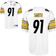Wholesale Cheap Steelers #91 Aaron Smith White Stitched NFL Jersey