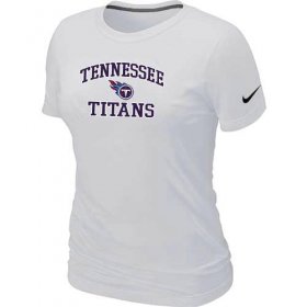 Wholesale Cheap Women\'s Nike Tennessee Titans Heart & Soul NFL T-Shirt White