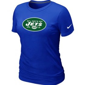 Wholesale Cheap Women\'s Nike New York Jets Logo NFL T-Shirt Blue