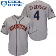 Wholesale Cheap Astros #4 George Springer Grey New Cool Base 2019 World Series Bound Stitched MLB Jersey