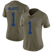 Wholesale Cheap Nike Colts #1 Pat McAfee Olive Women's Stitched NFL Limited 2017 Salute to Service Jersey