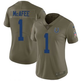 Wholesale Cheap Nike Colts #1 Pat McAfee Olive Women\'s Stitched NFL Limited 2017 Salute to Service Jersey