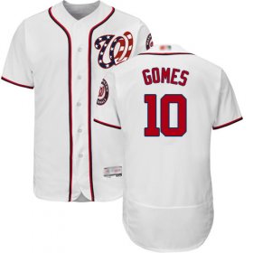 Wholesale Cheap Nationals #10 Yan Gomes White Flexbase Authentic Collection Stitched MLB Jersey