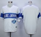 Wholesale Cheap Blue Jays Blank White Exclusive New Cool Base Stitched MLB Jersey