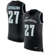 Wholesale Cheap Nike Eagles #27 Malcolm Jenkins Black Alternate Men's Stitched NFL Limited Rush Tank Top Jersey