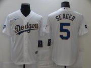 Wholesale Cheap Men Los Angeles Dodgers 5 Seager White Game 2021 Nike MLB Jersey