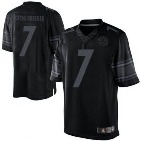 Wholesale Cheap Nike Steelers #7 Ben Roethlisberger Black Men\'s Stitched NFL Drenched Limited Jersey