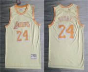 Wholesale Cheap Men's Los Angeles Lakers #24 Kobe Bryant Gold Hardwood Classics Soul Throwback Limited Jersey