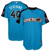 Wholesale Cheap Yankees #40 Luis Severino Blue 2017 All-Star American League Stitched Youth MLB Jersey