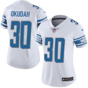 Wholesale Cheap Nike Lions #30 Jeff Okudah White Women's Stitched NFL Vapor Untouchable Limited Jersey