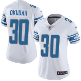 Wholesale Cheap Nike Lions #30 Jeff Okudah White Women\'s Stitched NFL Vapor Untouchable Limited Jersey