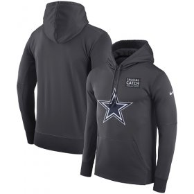 Wholesale Cheap NFL Men\'s Dallas Cowboys Nike Anthracite Crucial Catch Performance Pullover Hoodie