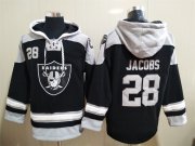 Wholesale Cheap Men's Las Vegas Raiders 28 Josh Jacobs NEW Black Pocket Stitched NFL Pullover Hoodie