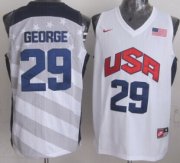 Wholesale Cheap 2012 Olympics Team USA #29 Paul George Revolution 30 Swingman White Jersey