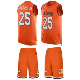 Wholesale Cheap Nike Broncos #25 Chris Harris Jr Orange Team Color Men\'s Stitched NFL Limited Tank Top Suit Jersey