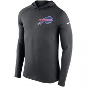 Wholesale Cheap Men's Buffalo Bills Nike Charcoal Stadium Touch Hooded Performance Long Sleeve T-Shirt