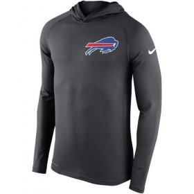 Wholesale Cheap Men\'s Buffalo Bills Nike Charcoal Stadium Touch Hooded Performance Long Sleeve T-Shirt