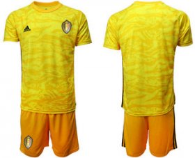 Wholesale Cheap Belgium Yellow Goalkeeper UEFA Euro 2020 Soccer Jersey