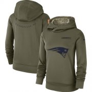 Wholesale Cheap Women's New England Patriots Nike Olive Salute to Service Sideline Therma Performance Pullover Hoodie