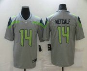 Wholesale Cheap Men's Seattle Seahawks #14 D.K. Metcalf Grey 2019 Inverted Legend Stitched NFL Nike Limited Jersey