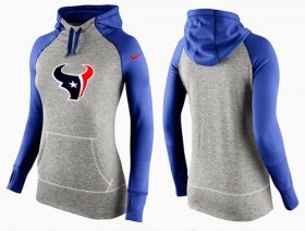 Wholesale Cheap Women\'s Nike Houston Texans Performance Hoodie Grey & Blue