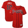 Wholesale Cheap Braves #10 Chipper Jones Red Flexbase Authentic Collection Stitched MLB Jersey