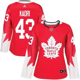 Wholesale Cheap Adidas Maple Leafs #43 Nazem Kadri Red Team Canada Authentic Women\'s Stitched NHL Jersey