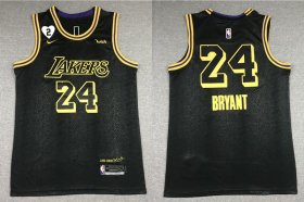Wholesale Cheap Men\'s Los Angeles Lakers #24 Kobe Bryant Black NEW 2021 Nike City Edition Wish and Heart Stitched Jersey