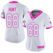Wholesale Cheap Nike Dolphins #68 Robert Hunt White/Pink Women's Stitched NFL Limited Rush Fashion Jersey