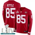 Wholesale Cheap Nike 49ers #85 George Kittle Red Super Bowl LIV 2020 Team Color Men's Stitched NFL Limited Therma Long Sleeve Jersey