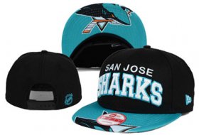 Wholesale Cheap NHL San Jose Sharks Team Logo Black Snapback Adjustable Hat