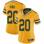 Wholesale Cheap Nike Packers #20 Kevin King Yellow Women's Stitched NFL Limited Rush Jersey