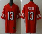 Wholesale Cheap Men's San Francisco 49ers #13 Brock Purdy New Red Vapor Untouchable Limited Stitched Football Jersey