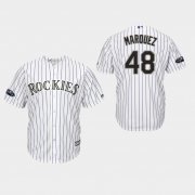 Wholesale Cheap Rockies #48 German Marquez White Strip New Cool Base Stitched MLB Jersey